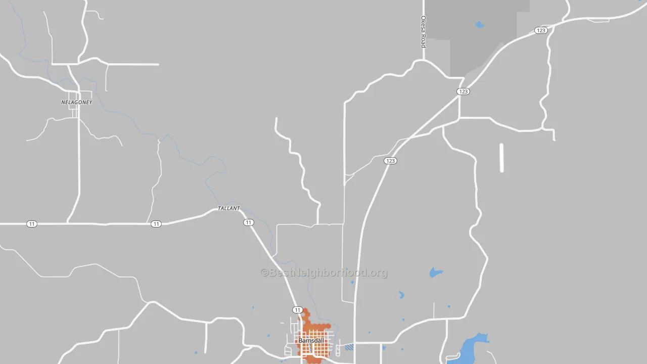 Bike Grade map of Tallant, OK
