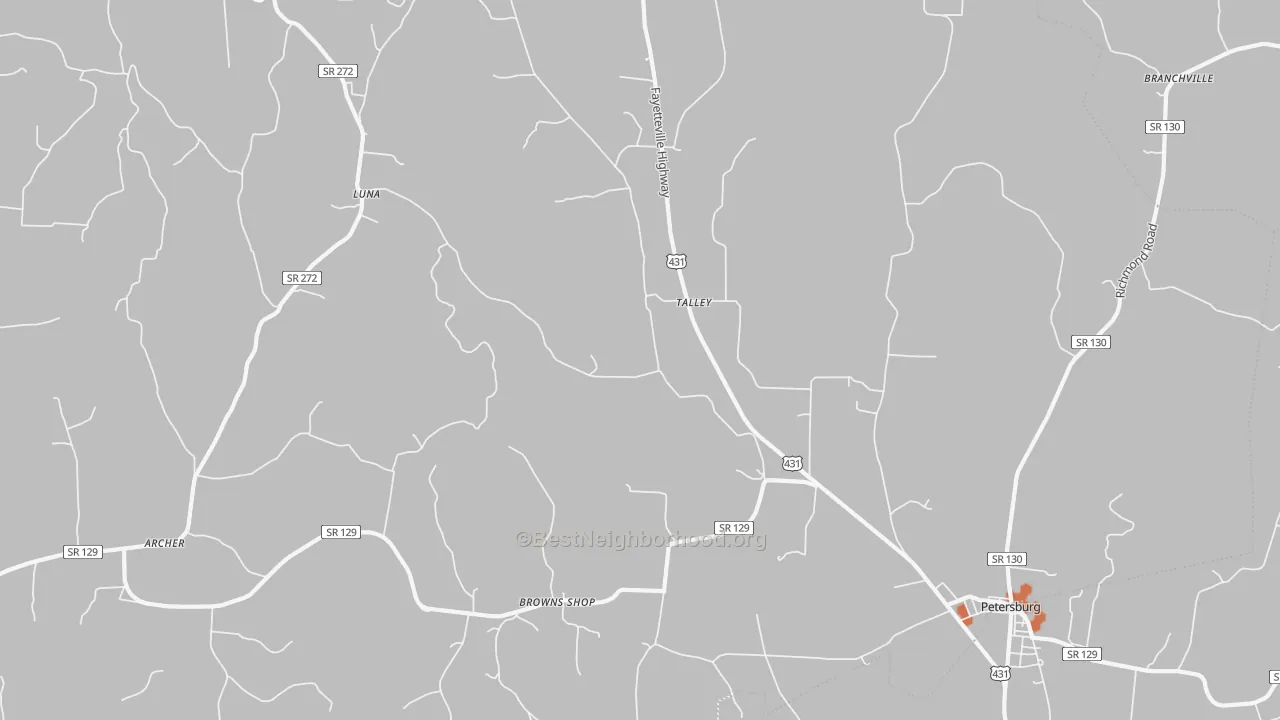 Bike Grade map of Talley, TN