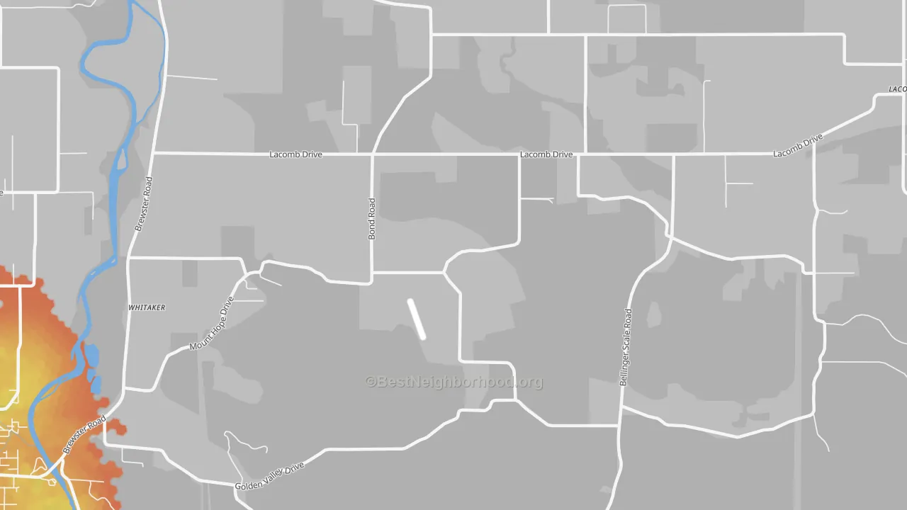 Bike Grade map of Tallman, OR