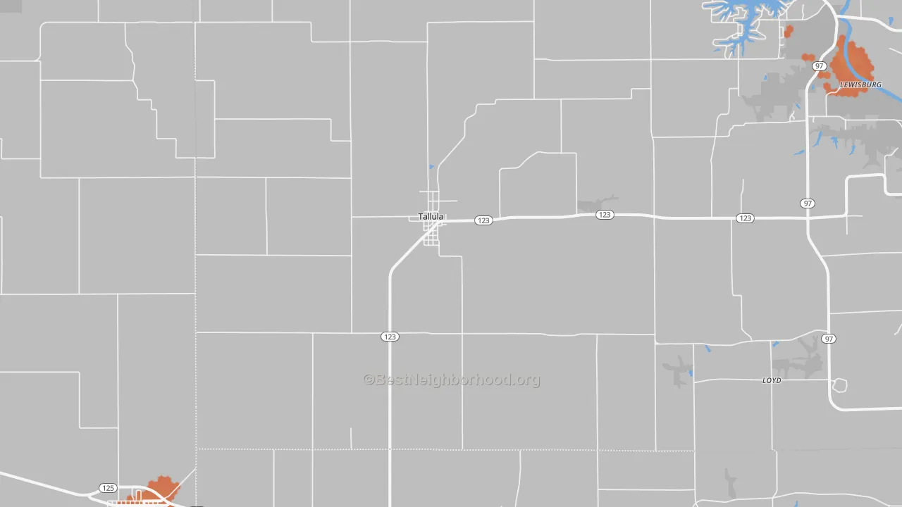 Bike Grade map of Tallula, IL
