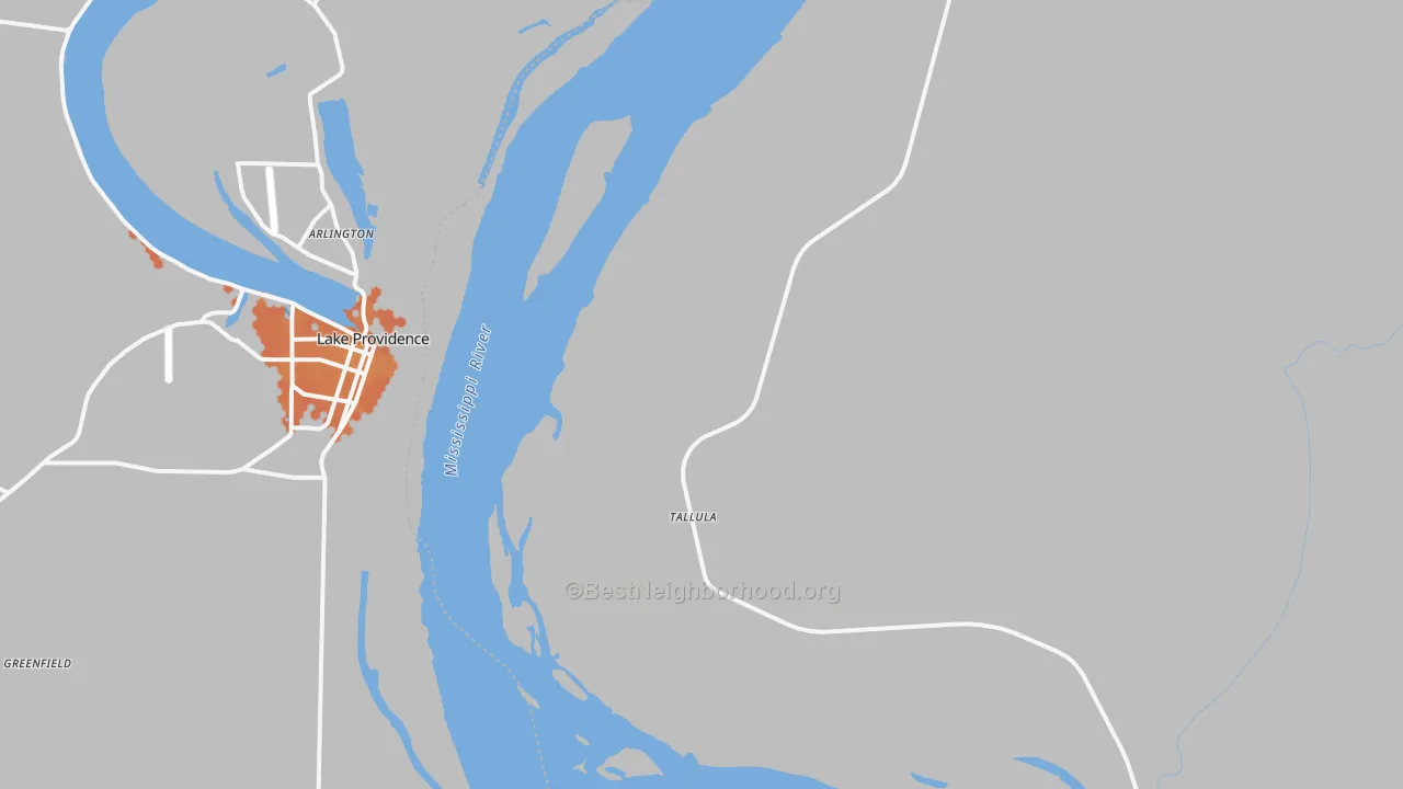 Bike Grade map of Tallula, MS
