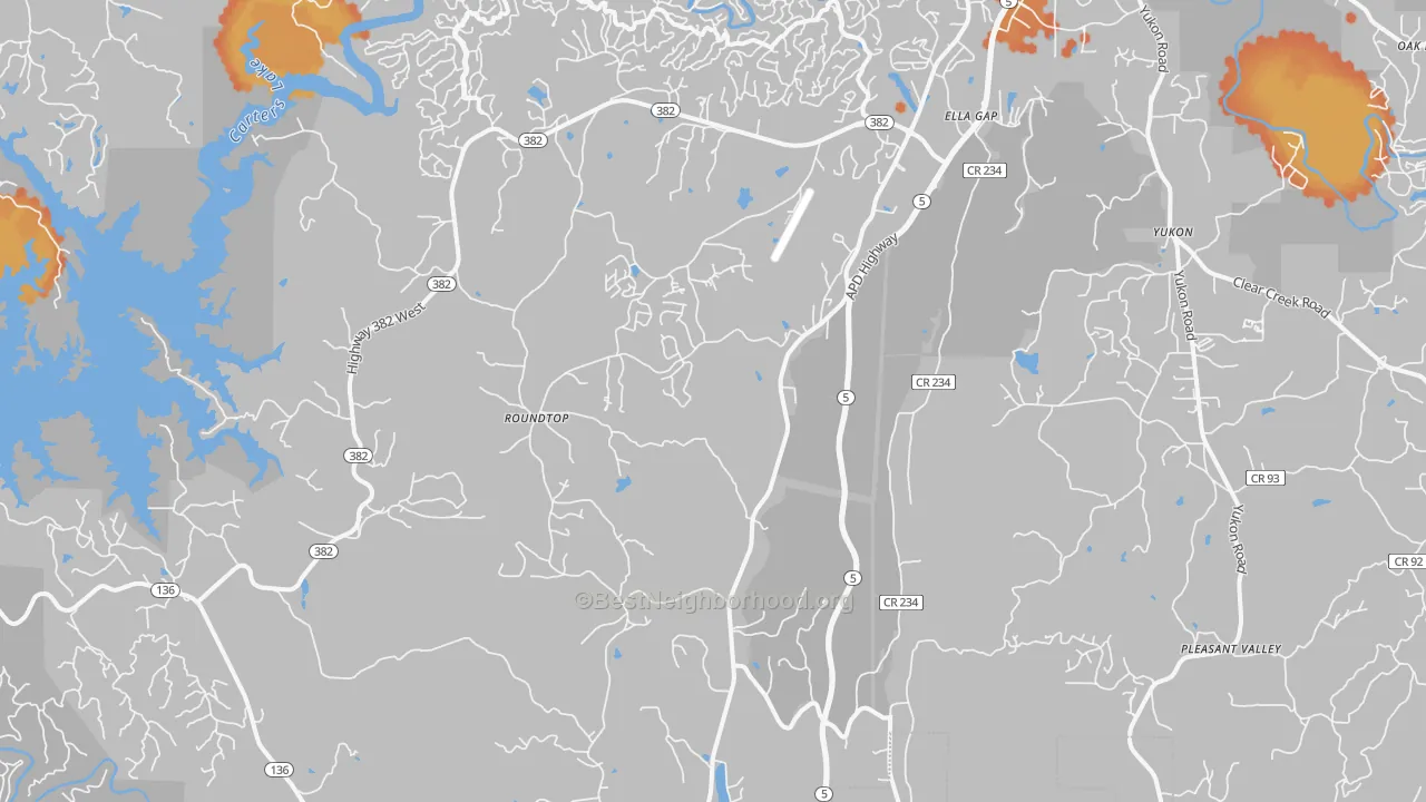 Bike Grade map of Talona, GA