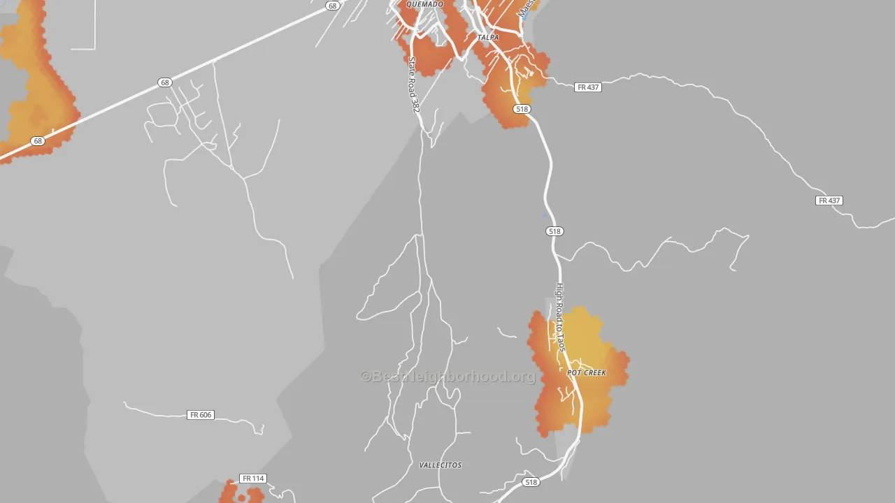 Bike Grade map of Talpa, NM