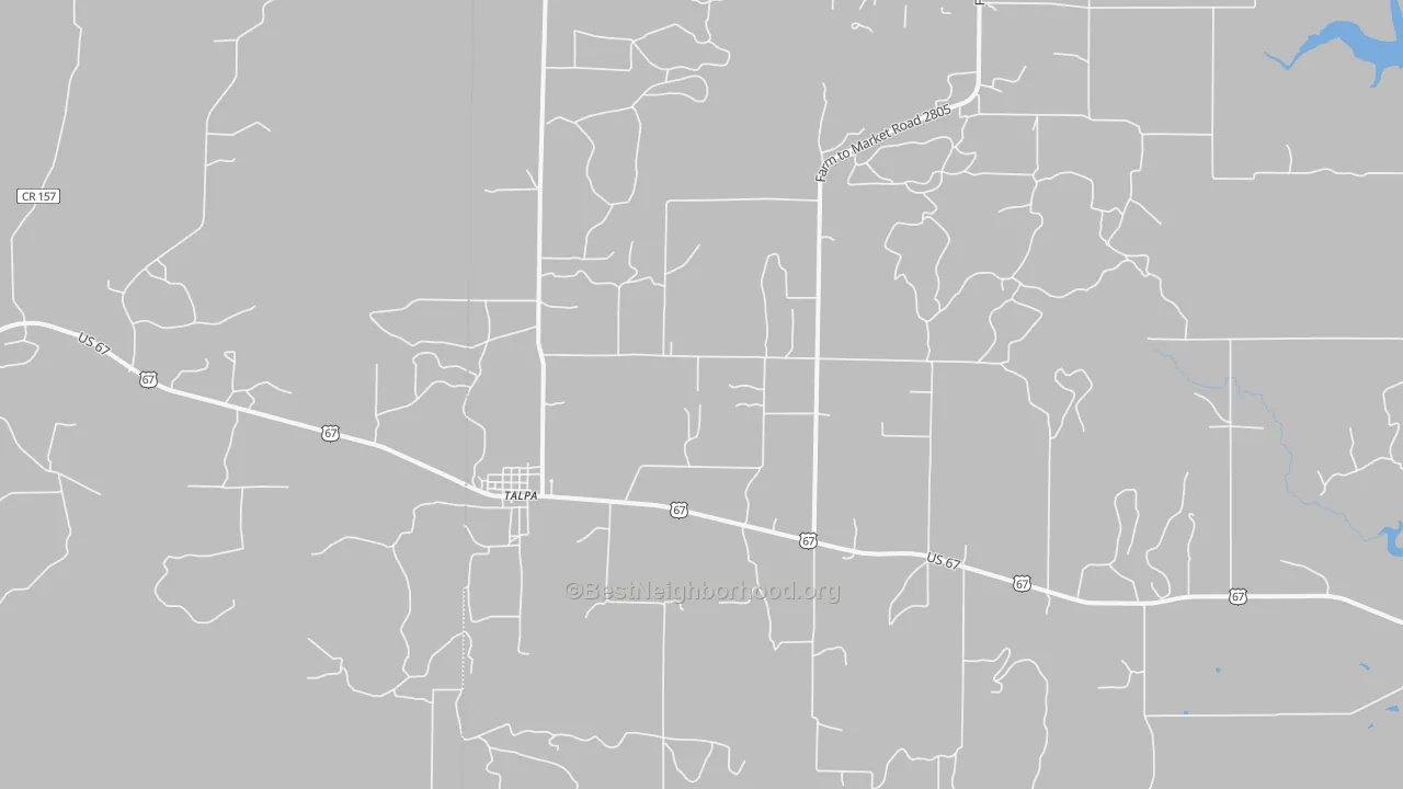 Bike Grade map of Talpa, TX
