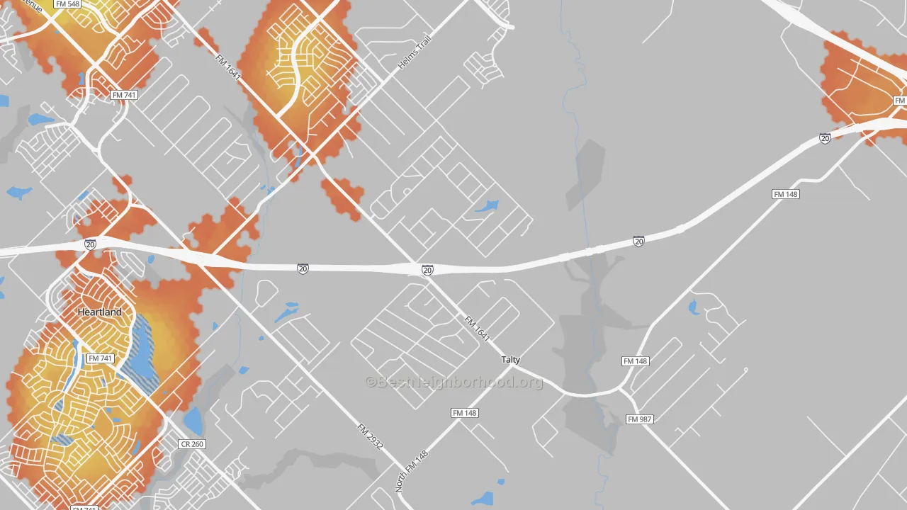 Bike Grade map of Talty, TX