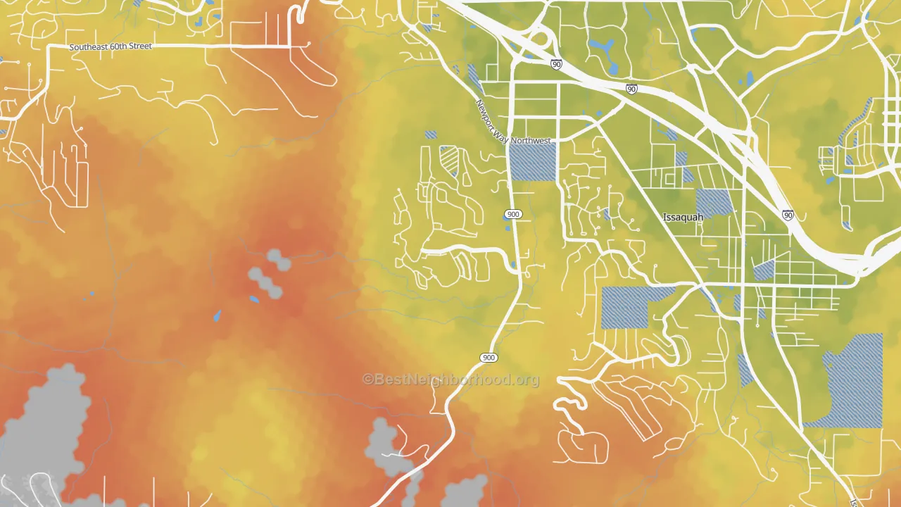 Bike Grade map of Talus, Issaquah, WA