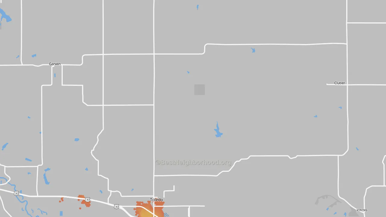 Bike Grade map of Tama County, IA
