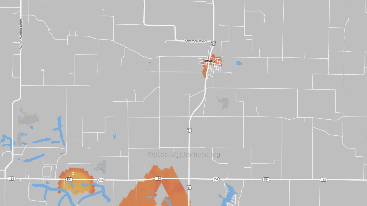 Bike Grade map of Tamaroa, IL