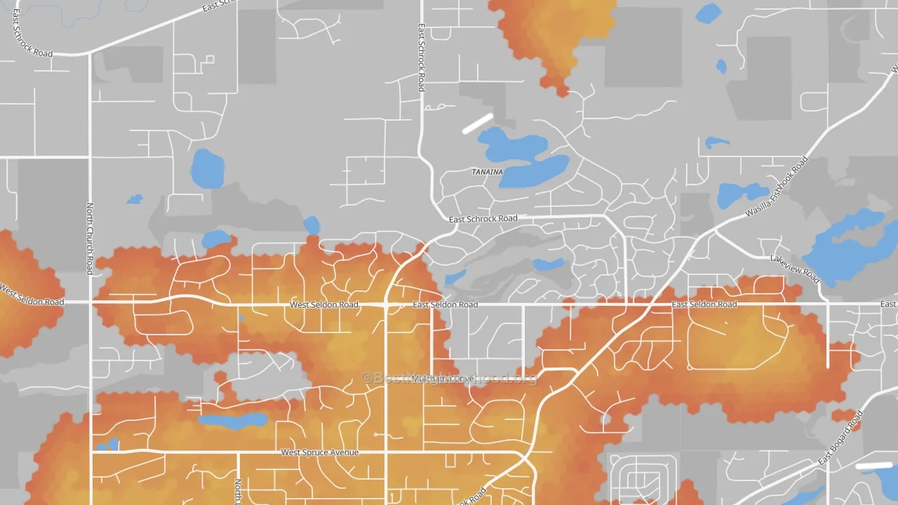 Bike Grade map of Tanaina, AK