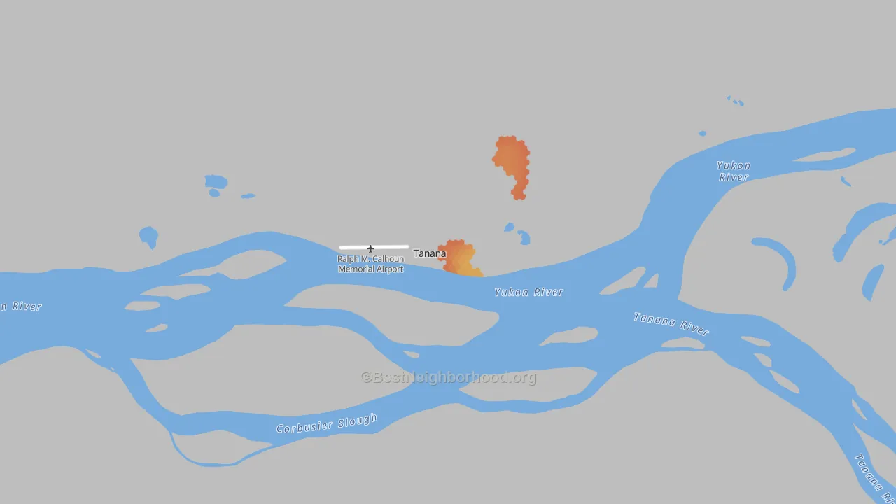 Bike Grade map of Tanana, AK