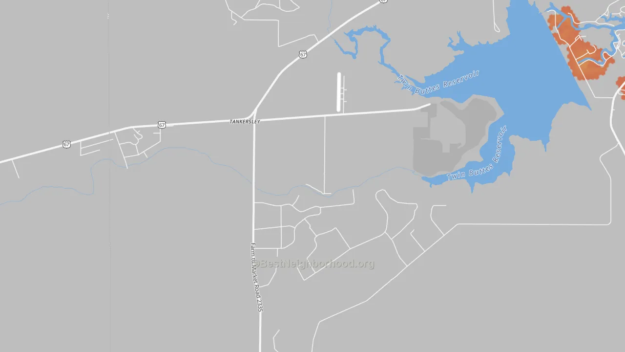 Bike Grade map of Tankersley, TX