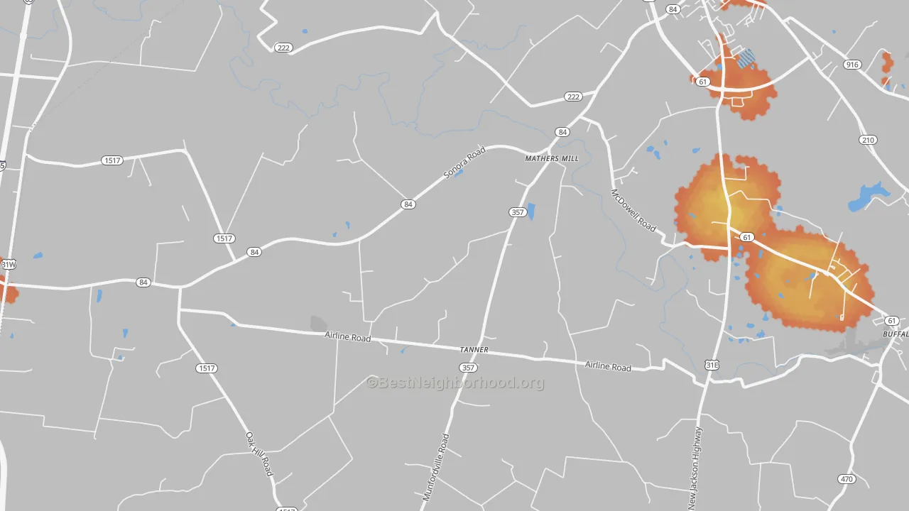 Bike Grade map of Tanner, KY
