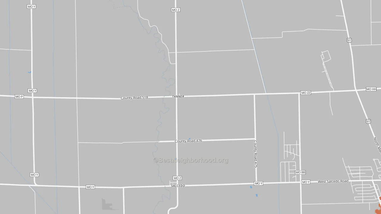 Bike Grade map of Tanner, MO