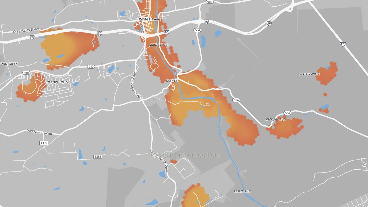 Bike Grade map of Tannery, PA