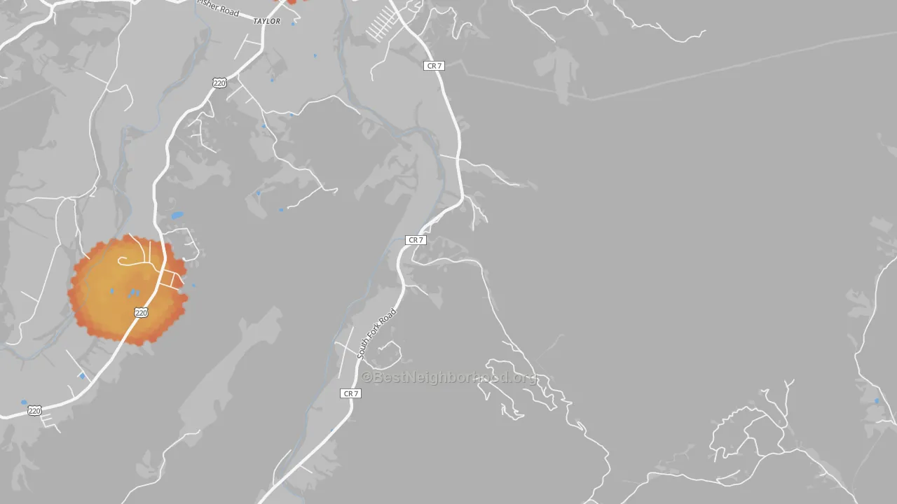 Bike Grade map of Tannery, WV