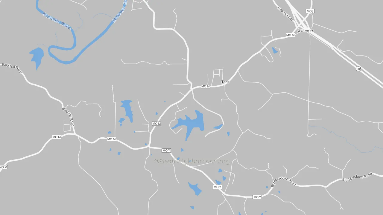 Bike Grade map of Taos, MO