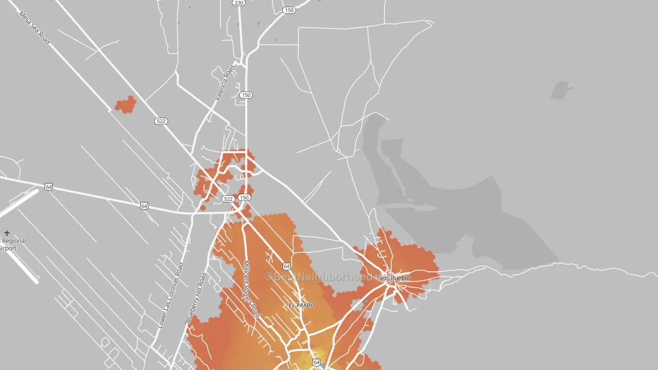 Bike Grade map of Taos Pueblo, NM
