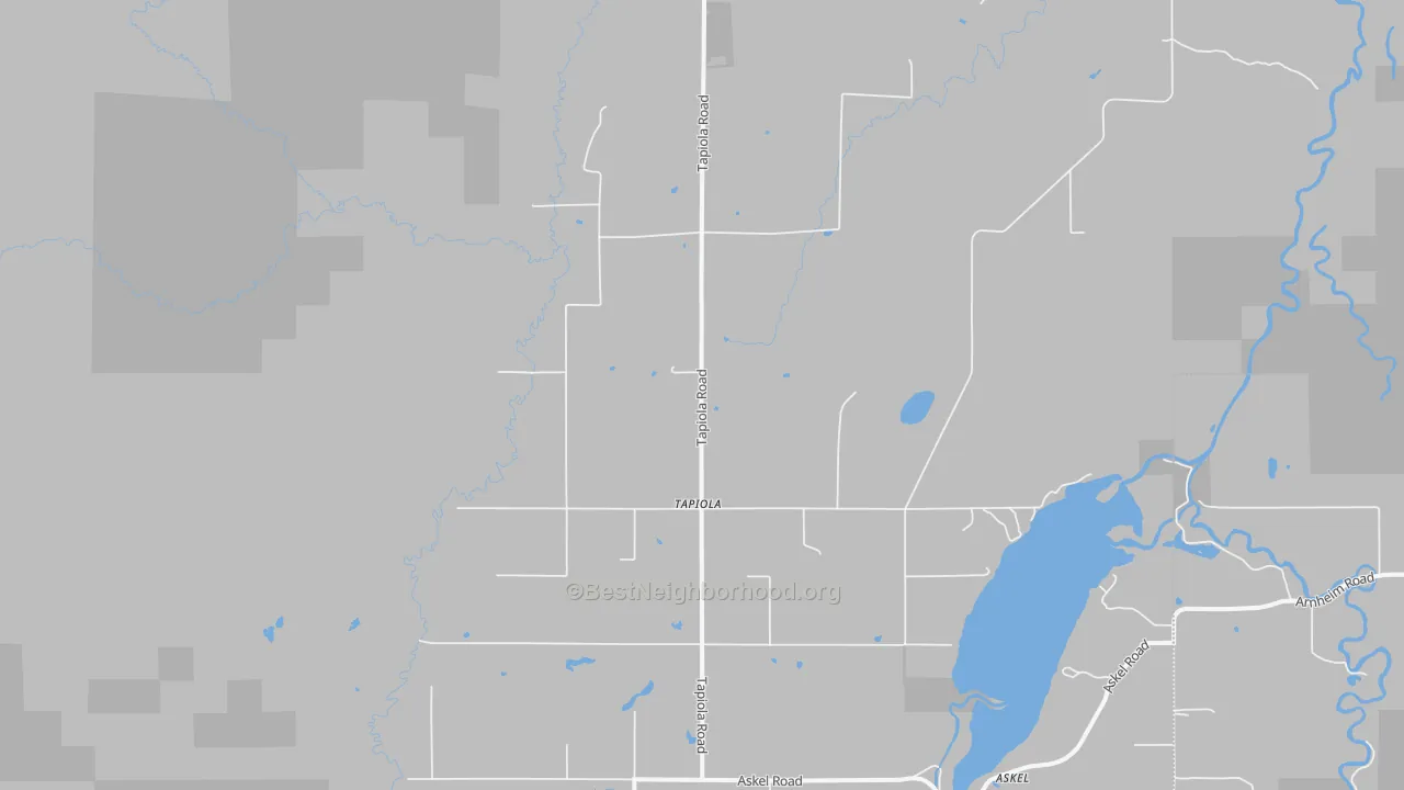 Bike Grade map of Tapiola, MI