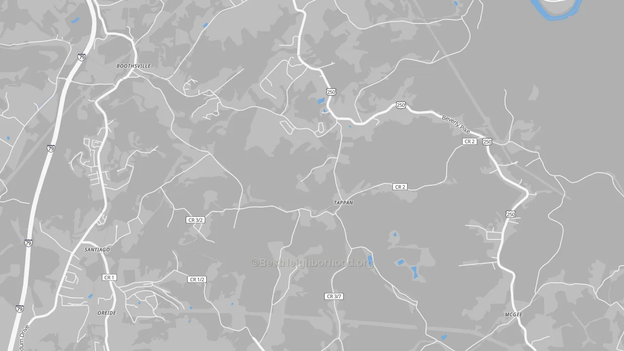 Bike Grade map of Tappan, WV
