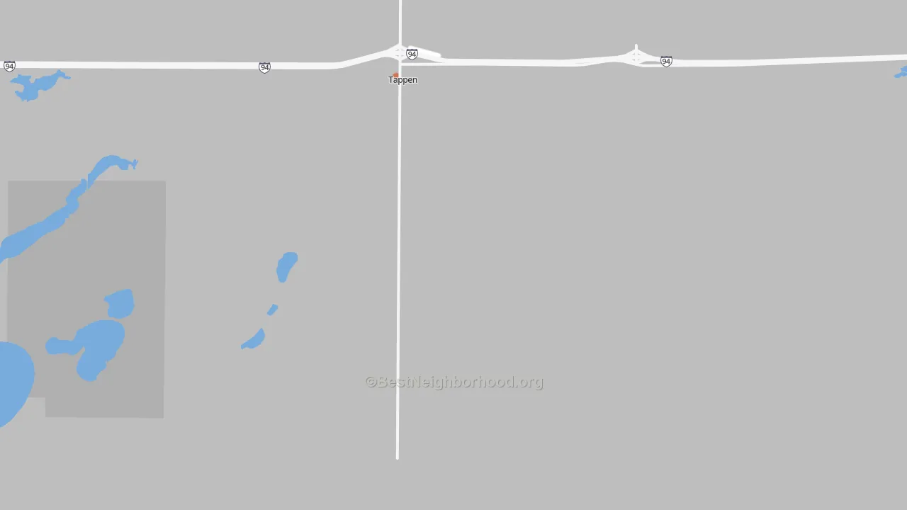 Bike Grade map of Tappen, ND