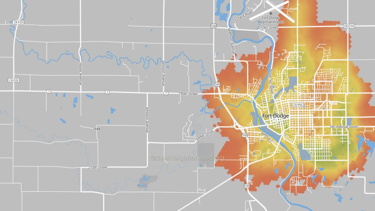 Bike Grade map of Tara, IA