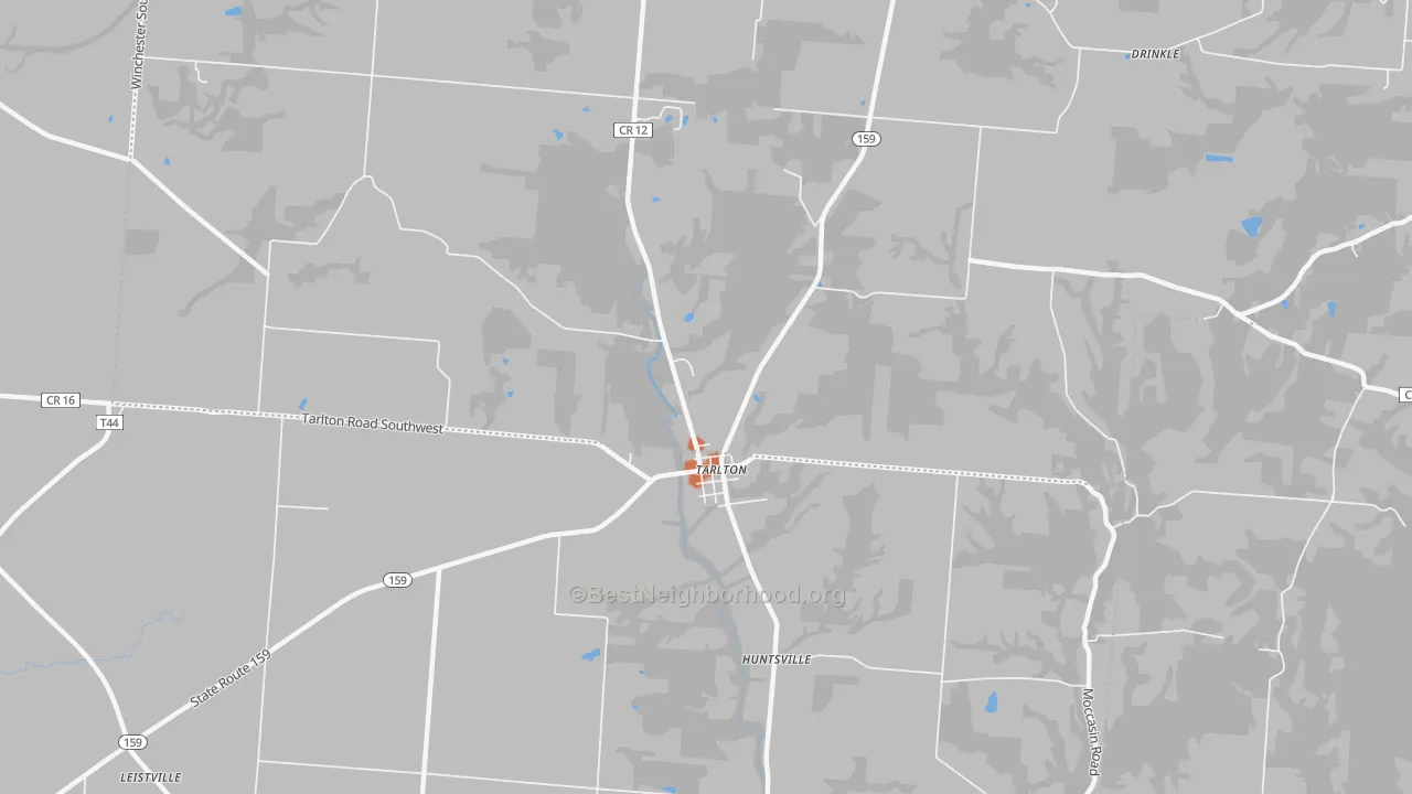 Bike Grade map of Tarlton, OH