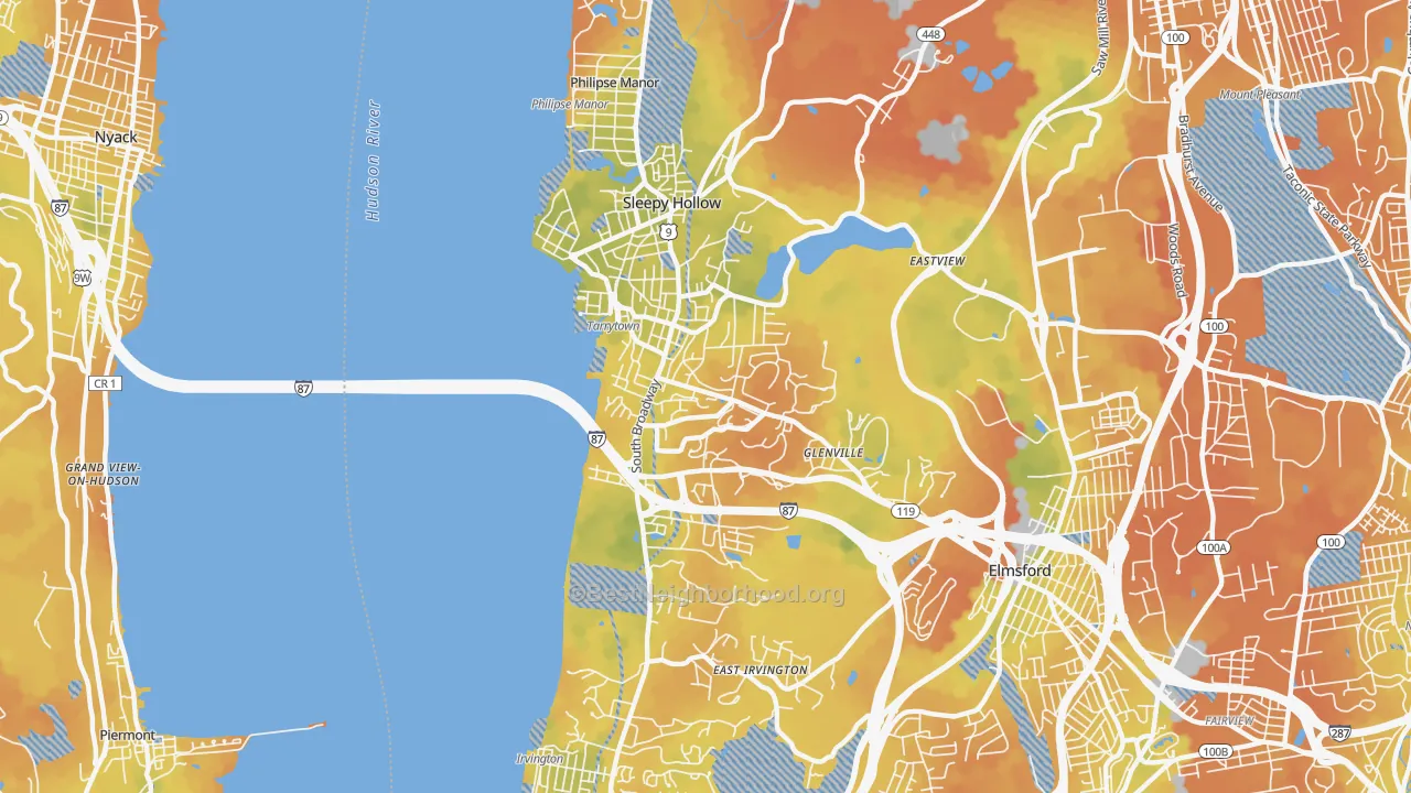 Bike Grade map of Tarrytown, NY