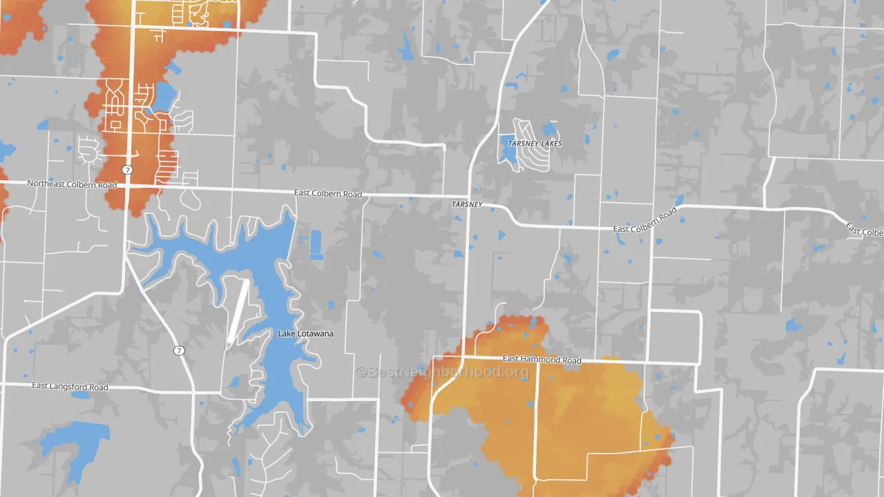 Bike Grade map of Tarsney Lakes, MO