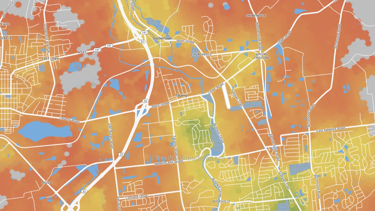 Bike Grade map of Tatamy, PA
