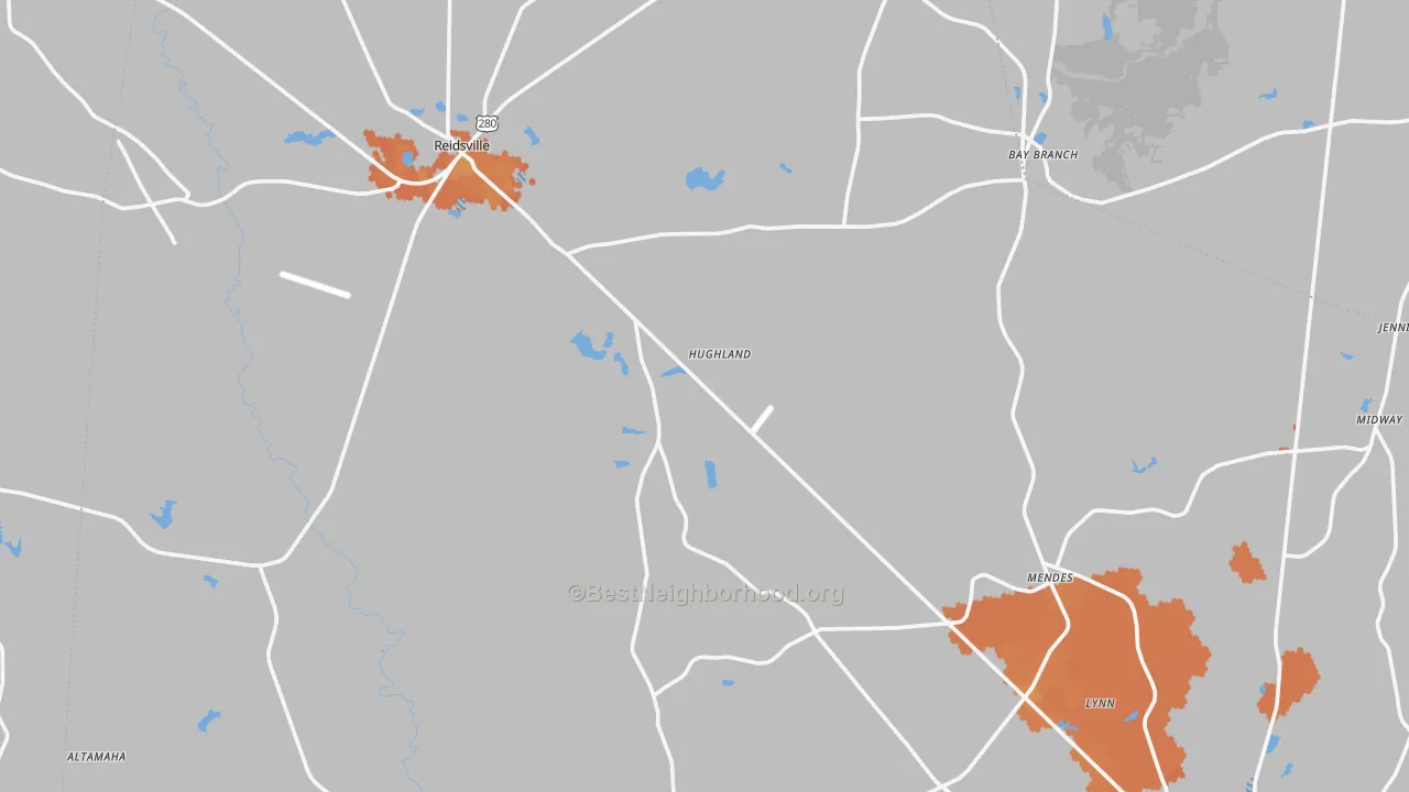 Bike Grade map of Tattnall County, GA