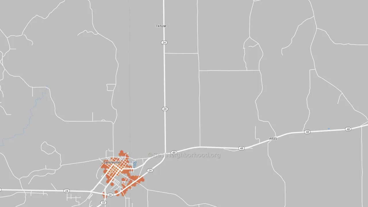 Bike Grade map of Tatum, MS