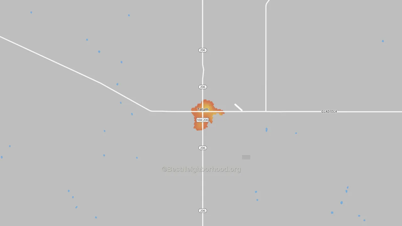 Bike Grade map of Tatum, NM