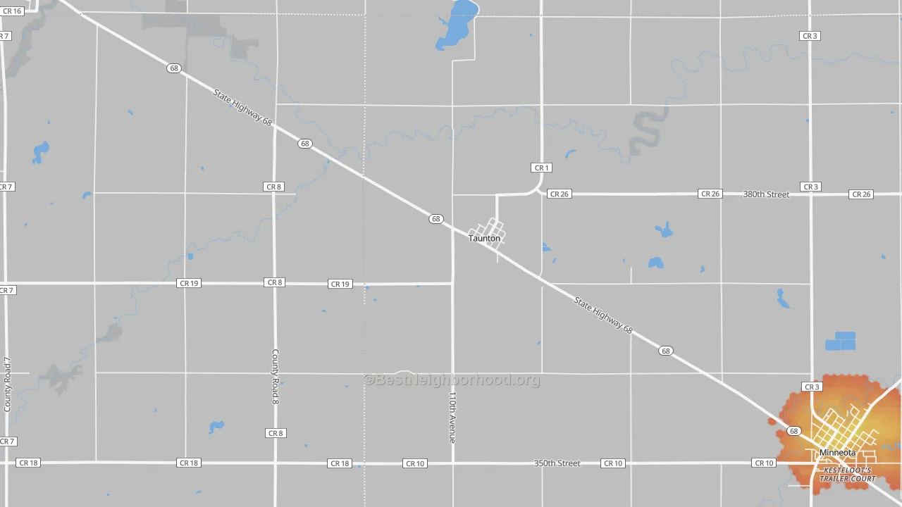 Bike Grade map of Taunton, MN