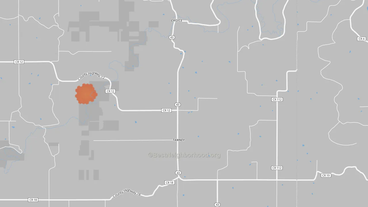 Bike Grade map of Tawney, MN
