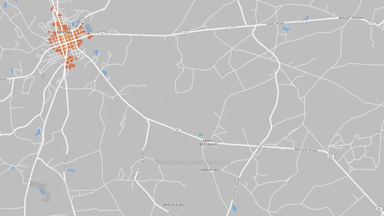 Bike Grade map of Taxahaw, SC