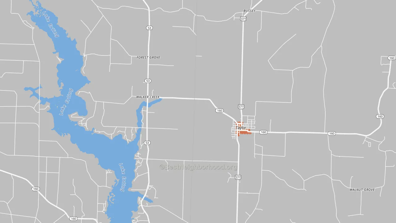 Bike Grade map of Taylor, AR