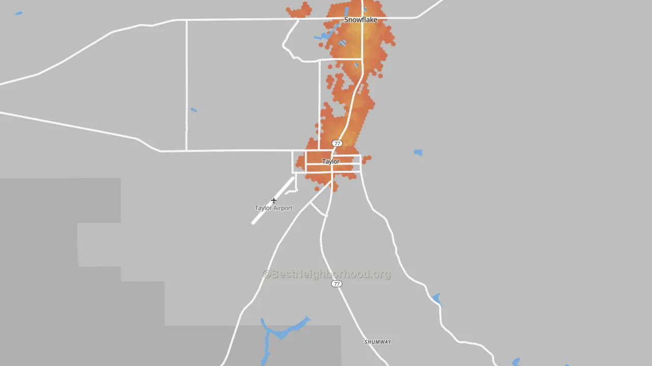 Bike Grade map of Taylor, AZ