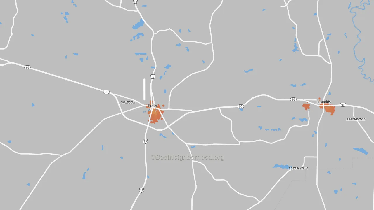 Bike Grade map of Taylor County, GA