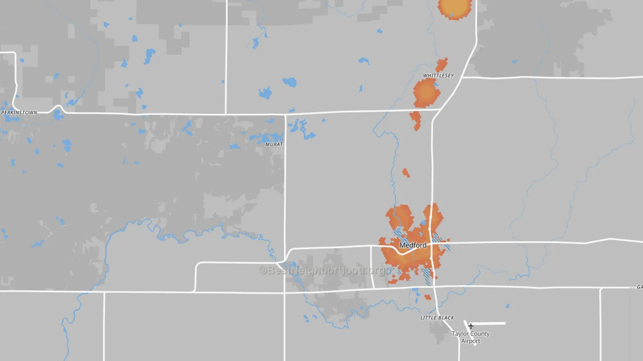Bike Grade map of Taylor County, WI