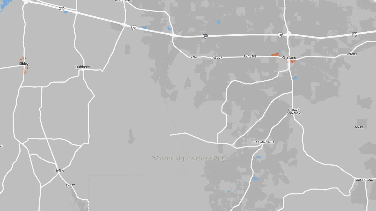 Bike Grade map of Taylor, LA