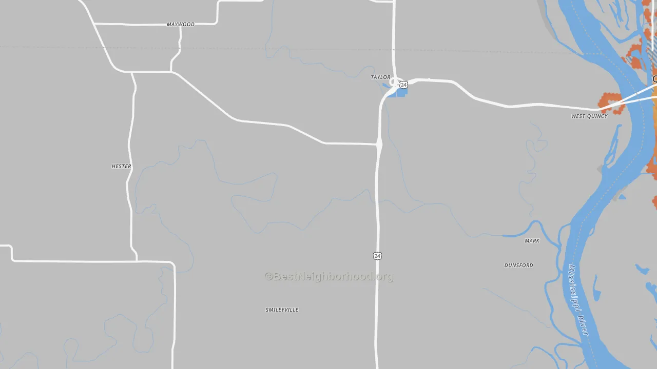 Bike Grade map of Taylor, MO