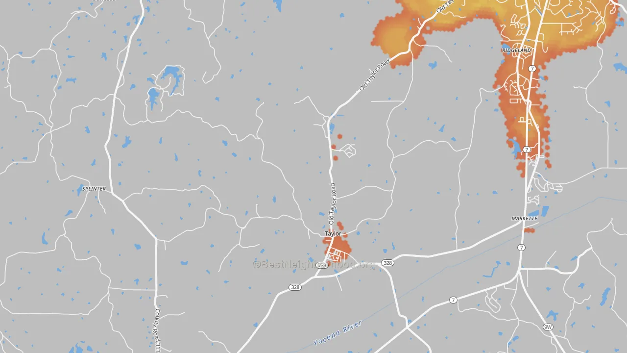 Bike Grade map of Taylor, MS