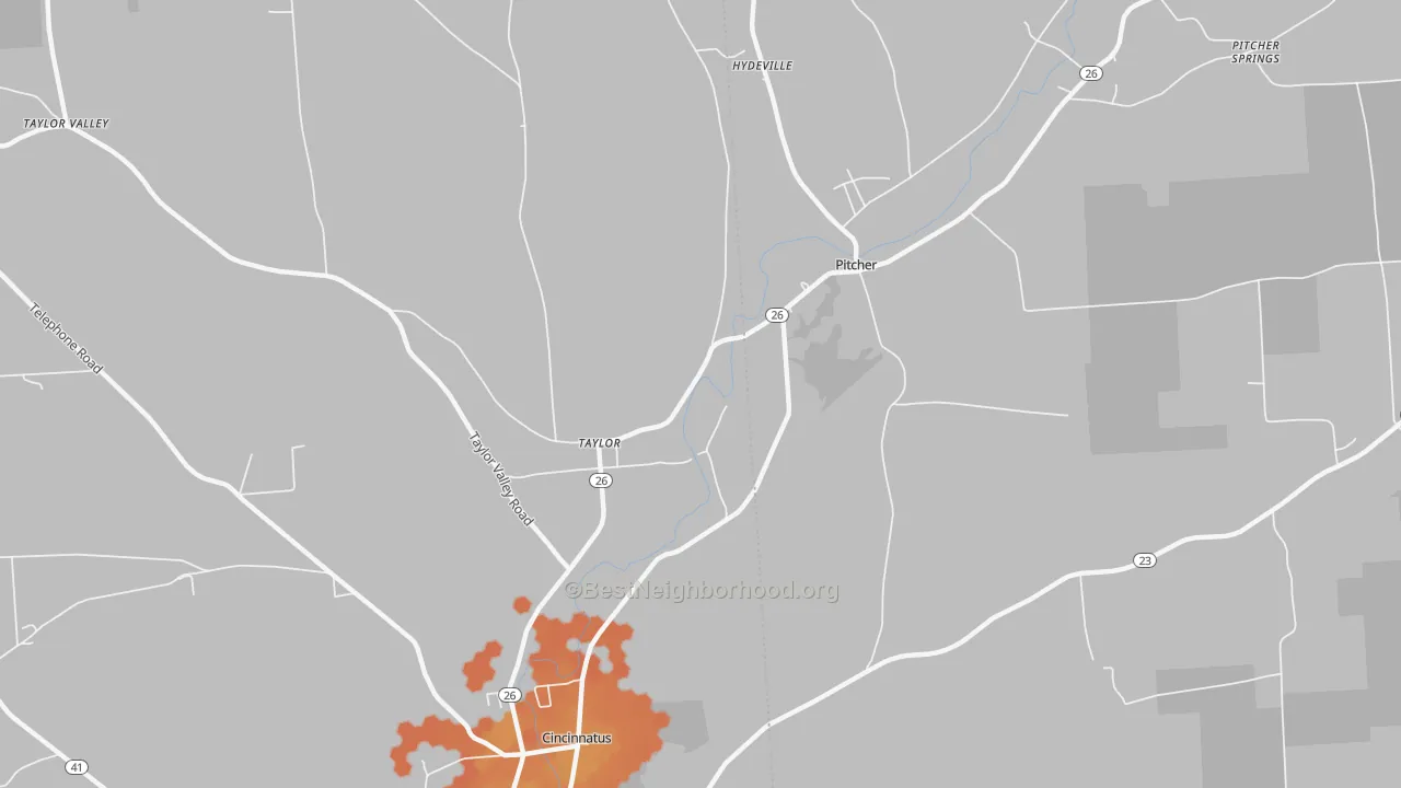 Bike Grade map of Taylor, NY