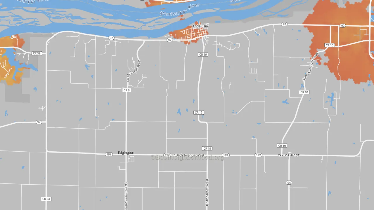 Bike Grade map of Taylor Ridge, IL