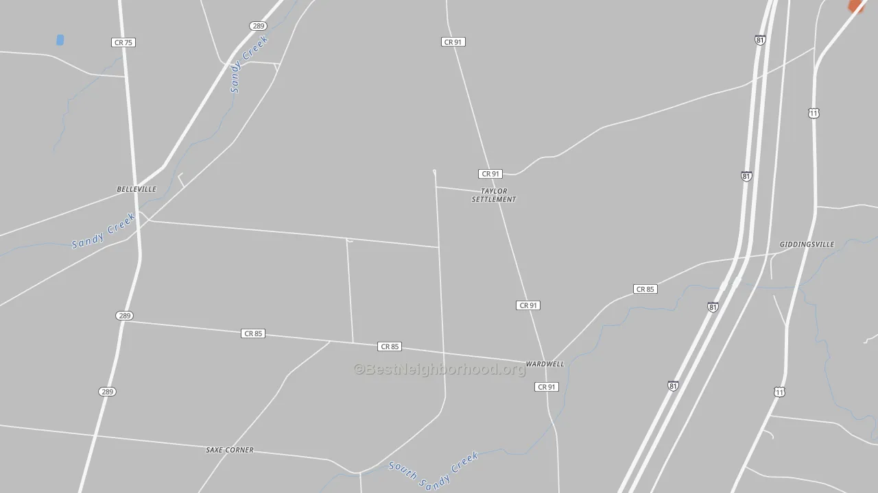 Bike Grade map of Taylor Settlement, NY