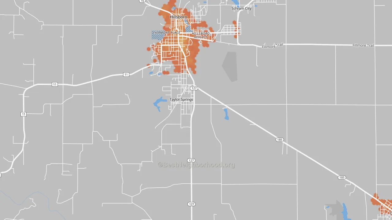 Bike Grade map of Taylor Springs, IL
