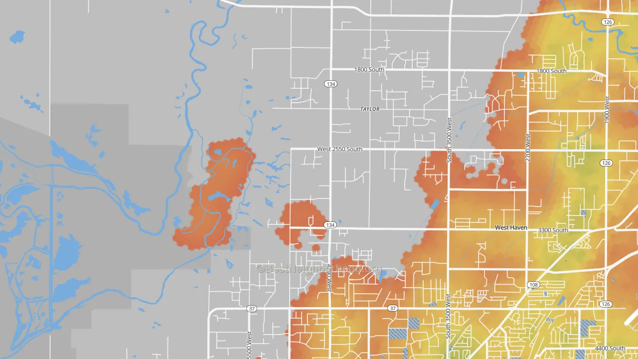 Bike Grade map of Taylor, UT
