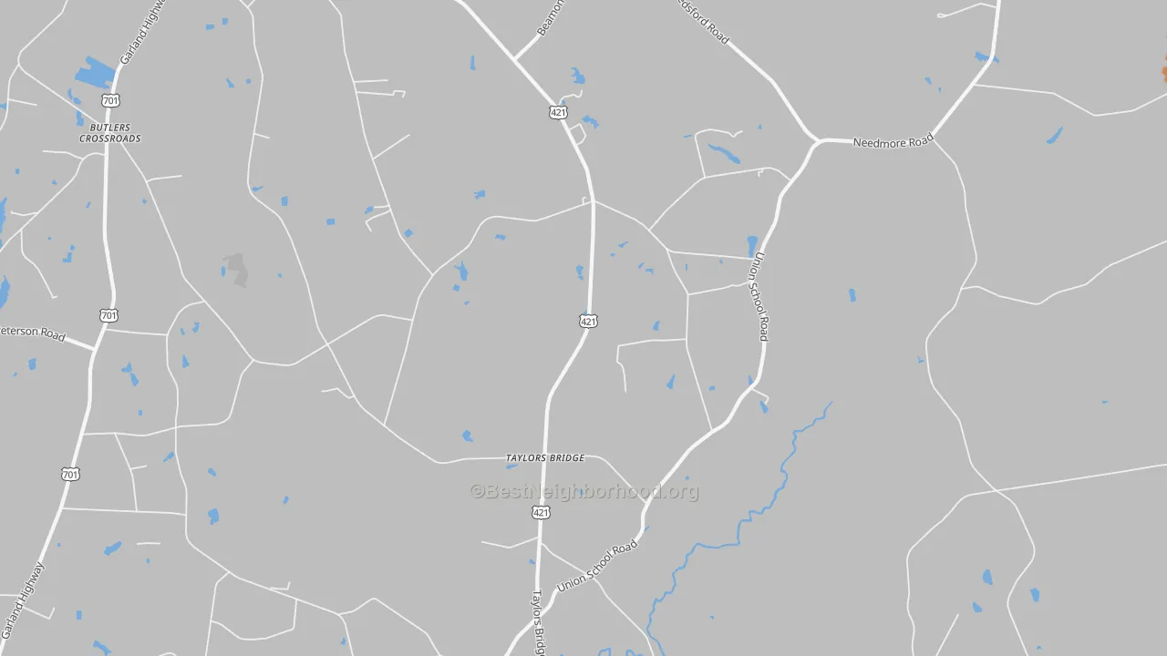 Bike Grade map of Taylors Bridge, NC