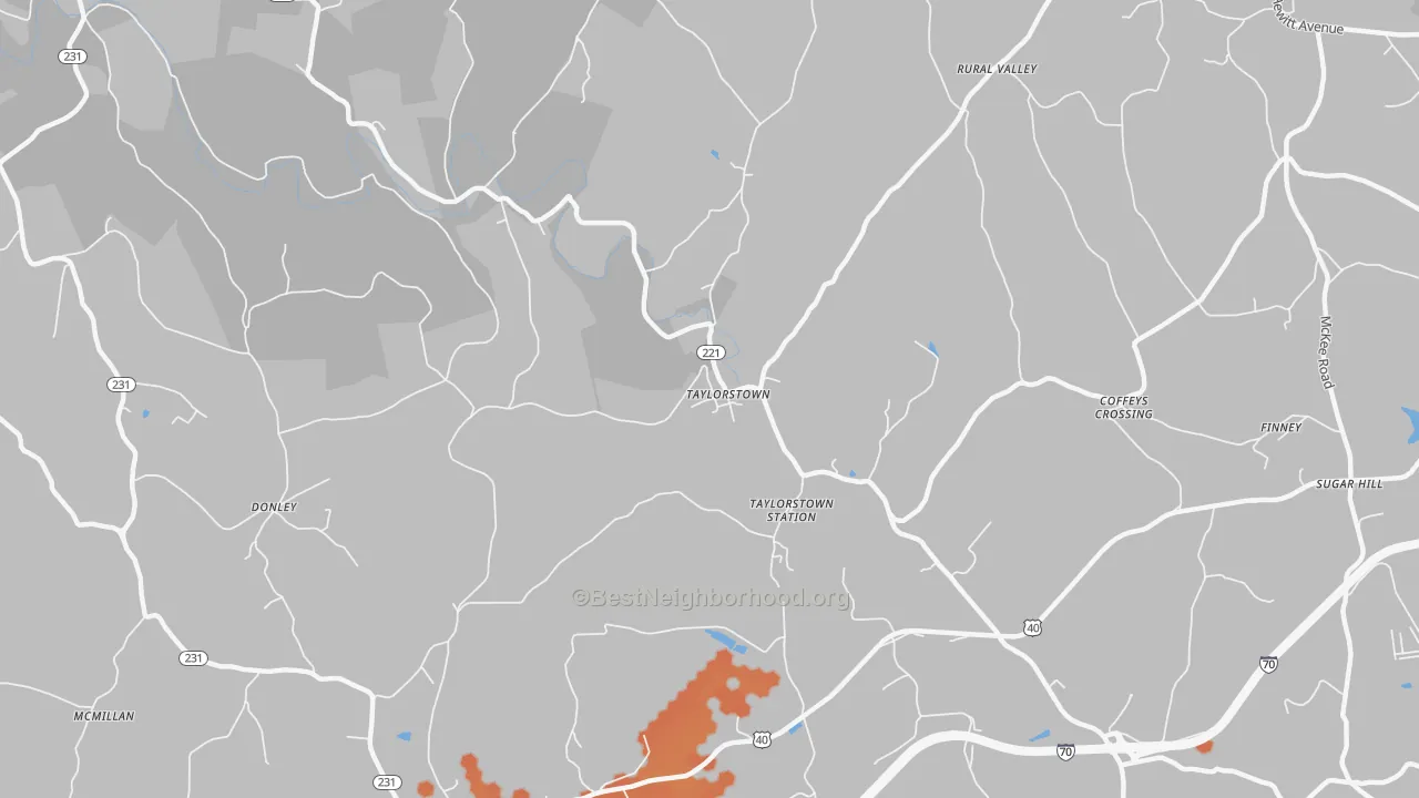 Bike Grade map of Taylorstown, PA