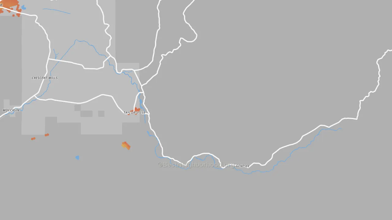 Bike Grade map of Taylorsville, CA